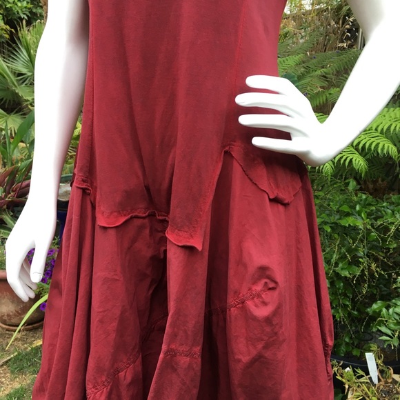 RUNDHOLZ Tulip-Skirted Dark Red Dress NWOT - Picture 7 of 8